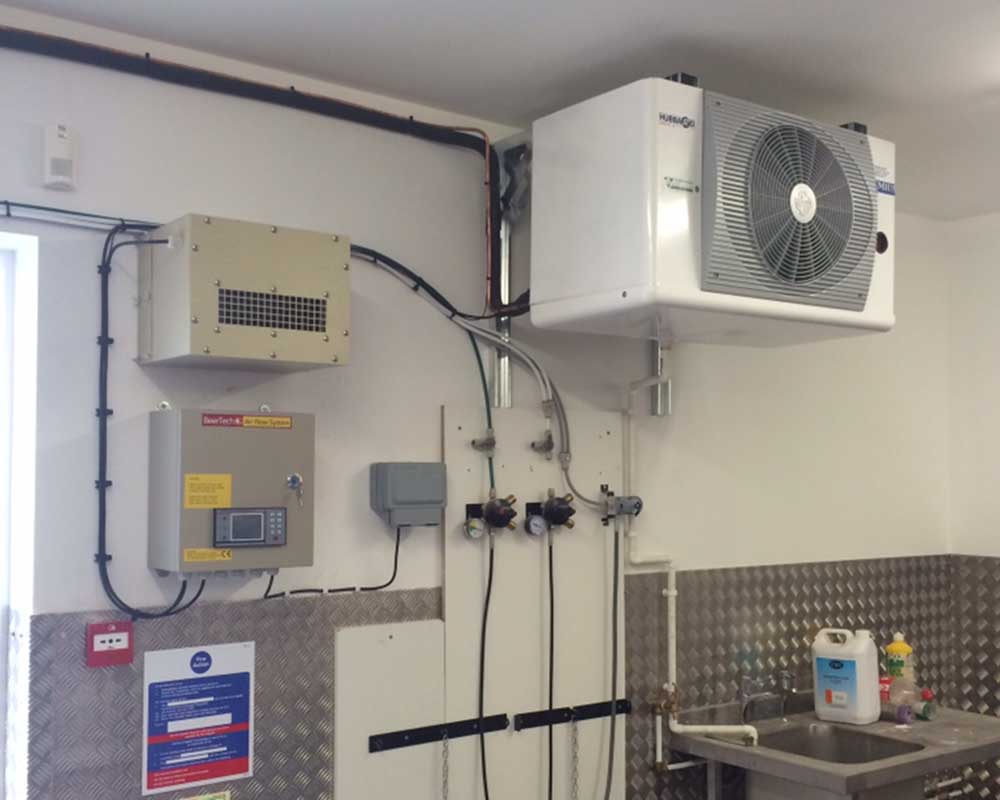 cellar refrigeration unit on wall
